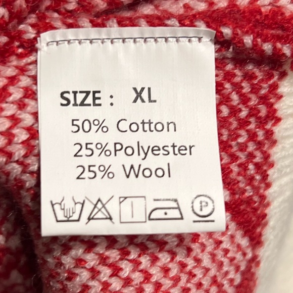 New Heart Pattern Knitted Pullover Sweater, Cotton Wool blend XL - Picture 12 of 12